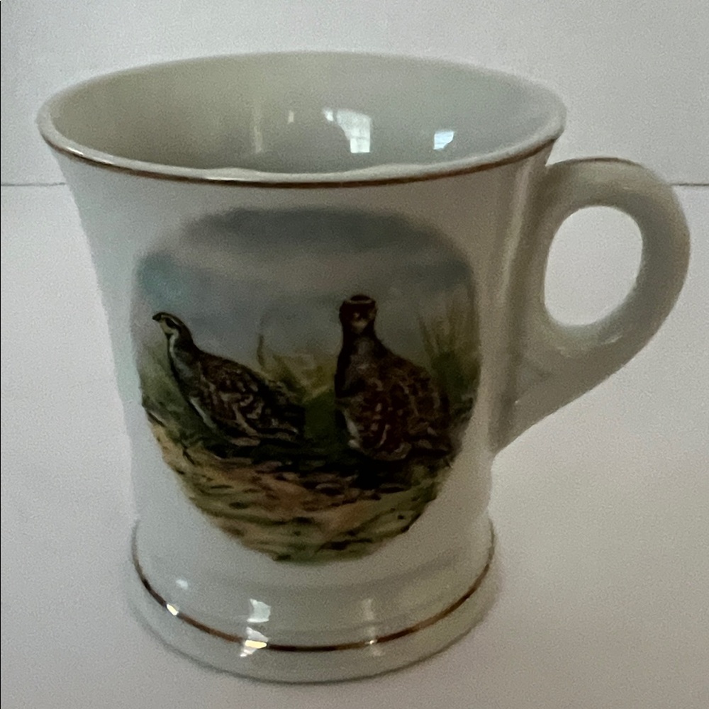 Vintage Porcelain Mustache Quail‎ Mug from Japan Antique